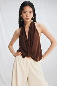 Twist-Detail Halterneck Top