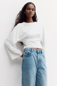 Batwing-Sleeved Jersey Top