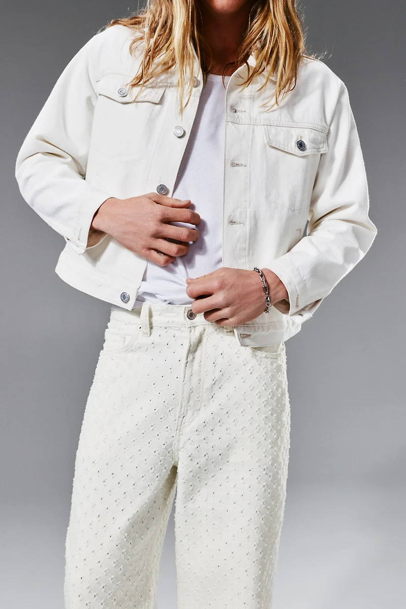 Jeans ample à motifs