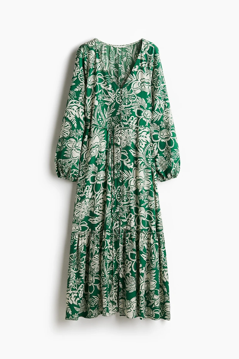 Tie-belt Crêpe Dress