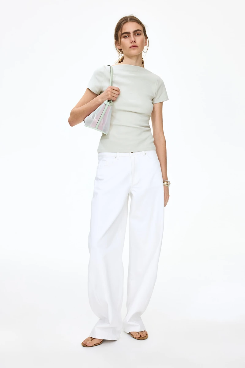 Boat-Neck Cotton Top
