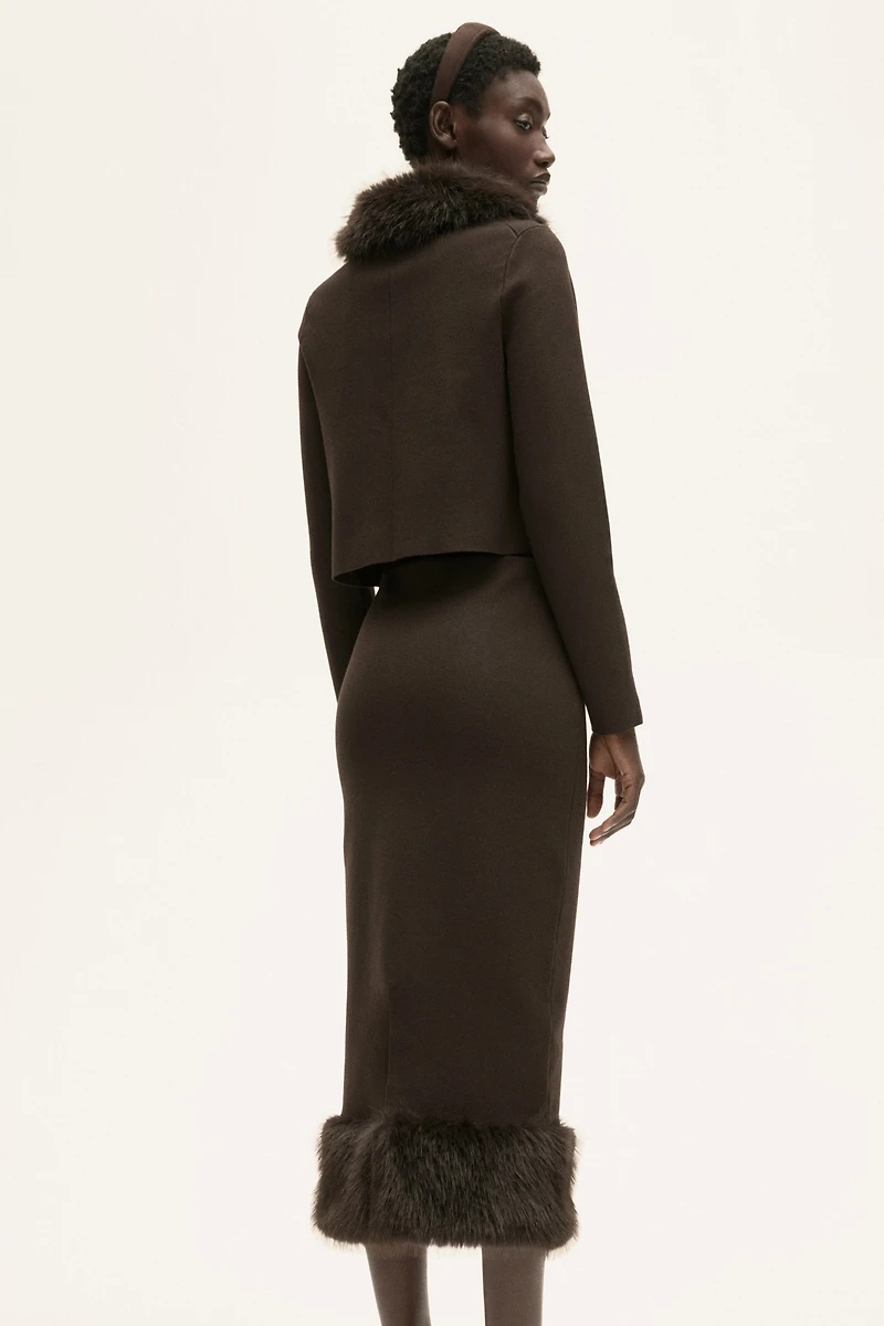 Jupe droite en tricot fin