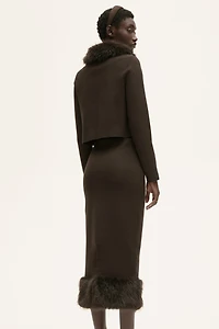 Jupe droite en tricot fin