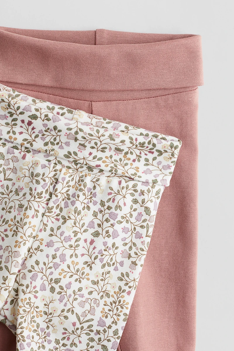 Lot de 2 leggings en jersey coton