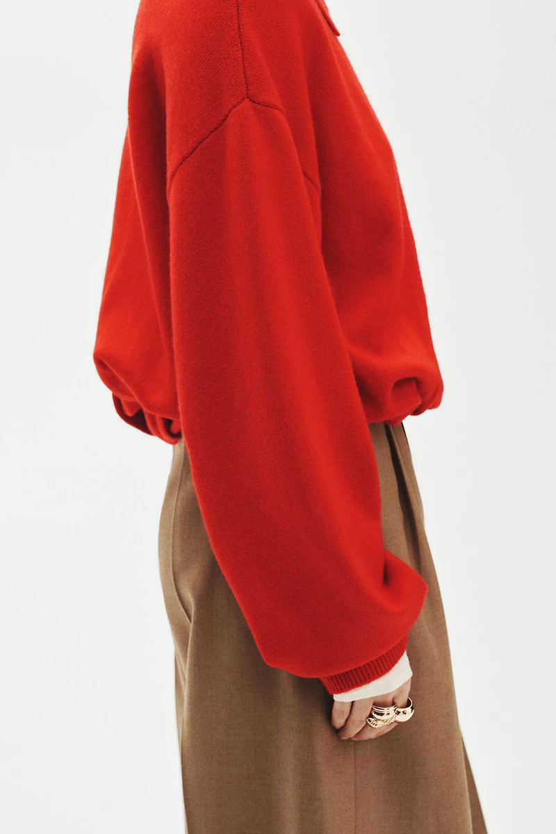 Oversized Cardigan with Zipper