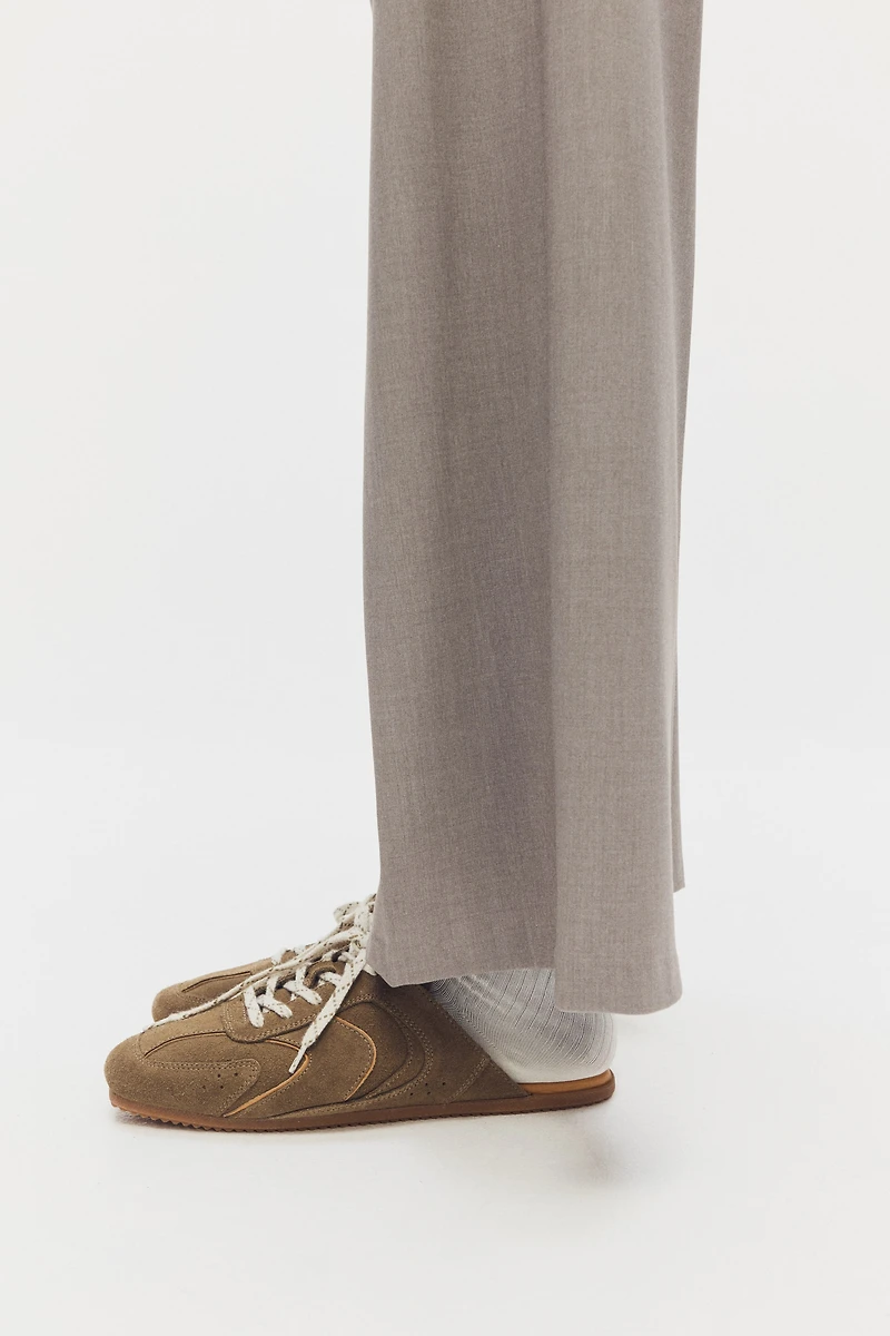 Suede Sneaker-Style Mules