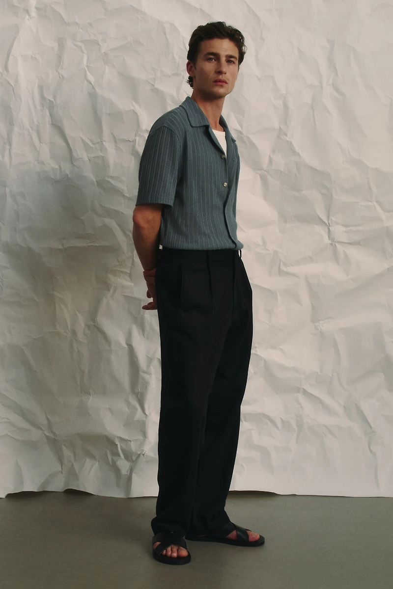 Relaxed-Fit Linen-Blend Pants