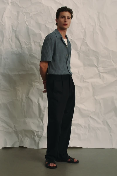 Relaxed-Fit Linen-Blend Pants