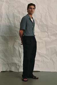 Relaxed-Fit Linen-Blend Pants
