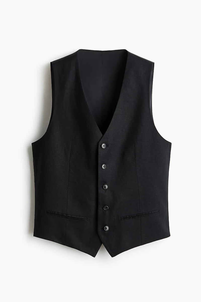 Slim-Fit Linen Suit Vest