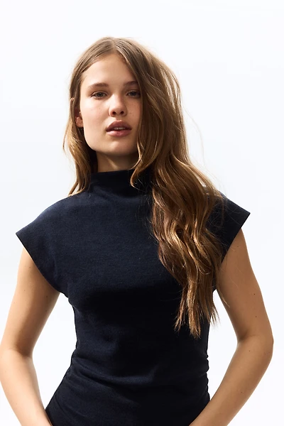 Haut en jersey avec col cheminée