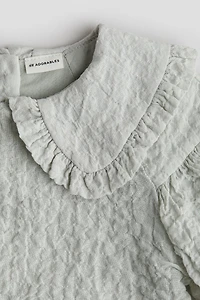 Puff-Sleeved Cotton Dress