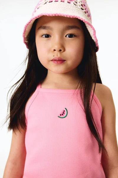 Embroidered-Detail Tank Top