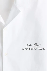 Chemise imprimée décontractée avec col cubain