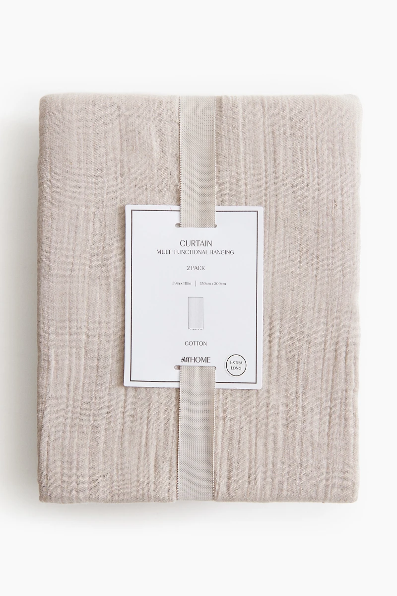 2-pack long muslin curtain lengths