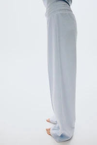 Wide-Leg Velour Joggers