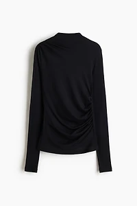 Draped Silk-Blend Top