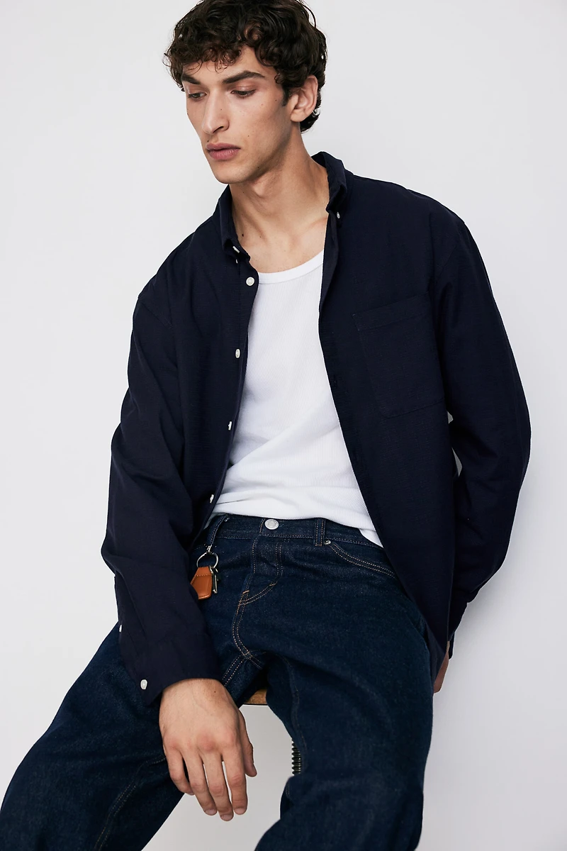 Chemise texturée classique
