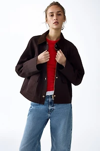 Veste à col en velours côtelé