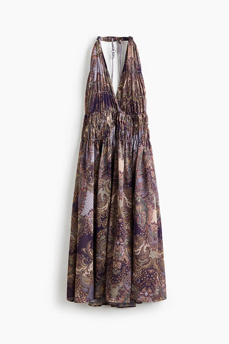 Gathered Halterneck Dress
