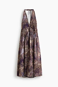 Gathered Halterneck Dress