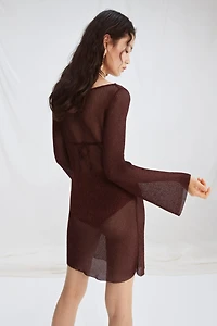 Shimmery Dress with Flared Skirt