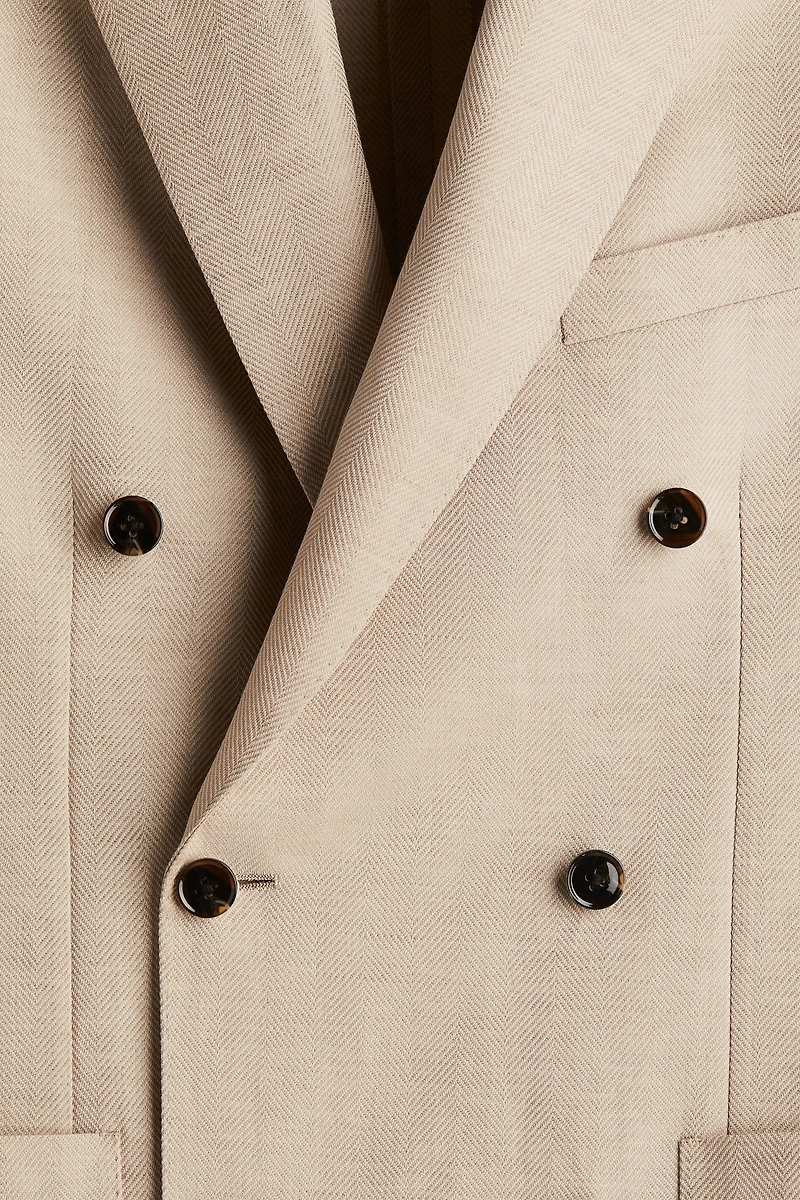 Regular-Fit Wool-Blend Double-Breasted Jacket