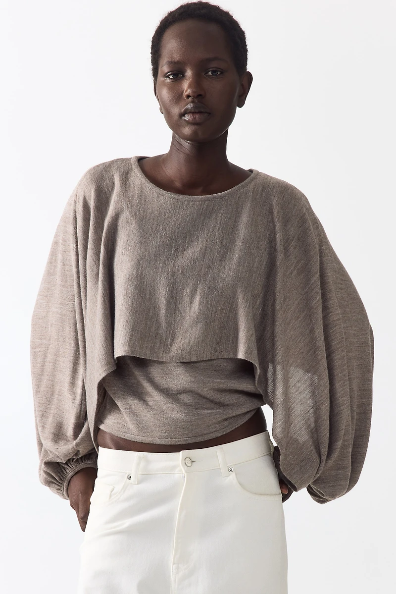 Layered Fine-Knit Top