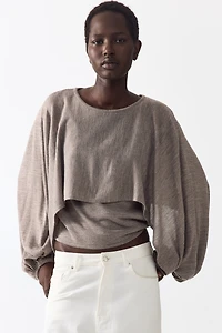 Layered Fine-Knit Top