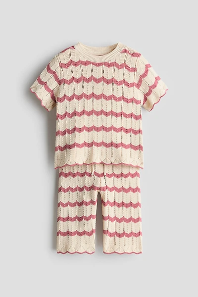 2-Piece Pointelle-Knit Cotton Set