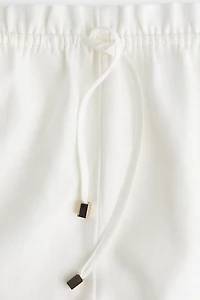 Linen-Blend Drawstring Shorts