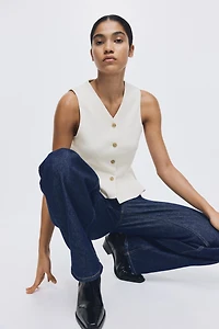 V-Neck Vest with Peplum