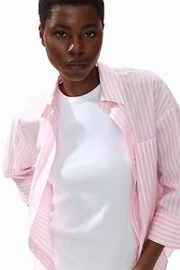 Chemise courte en popeline