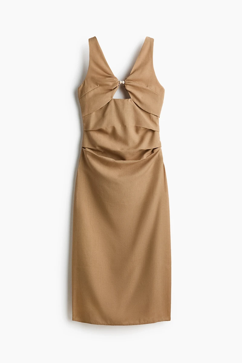 Robe découpée en lin mélangé
