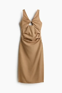 Robe découpée en lin mélangé