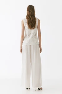 Wide-Leg Drawstring Pants