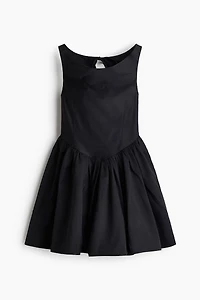 Cowl-Neck Dress with Flared Skirt