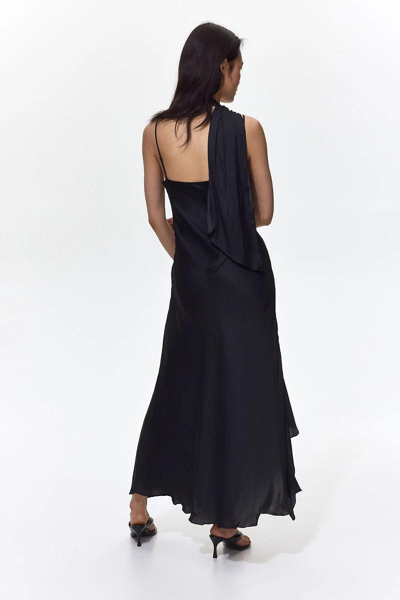 Robe à écharpe en satin