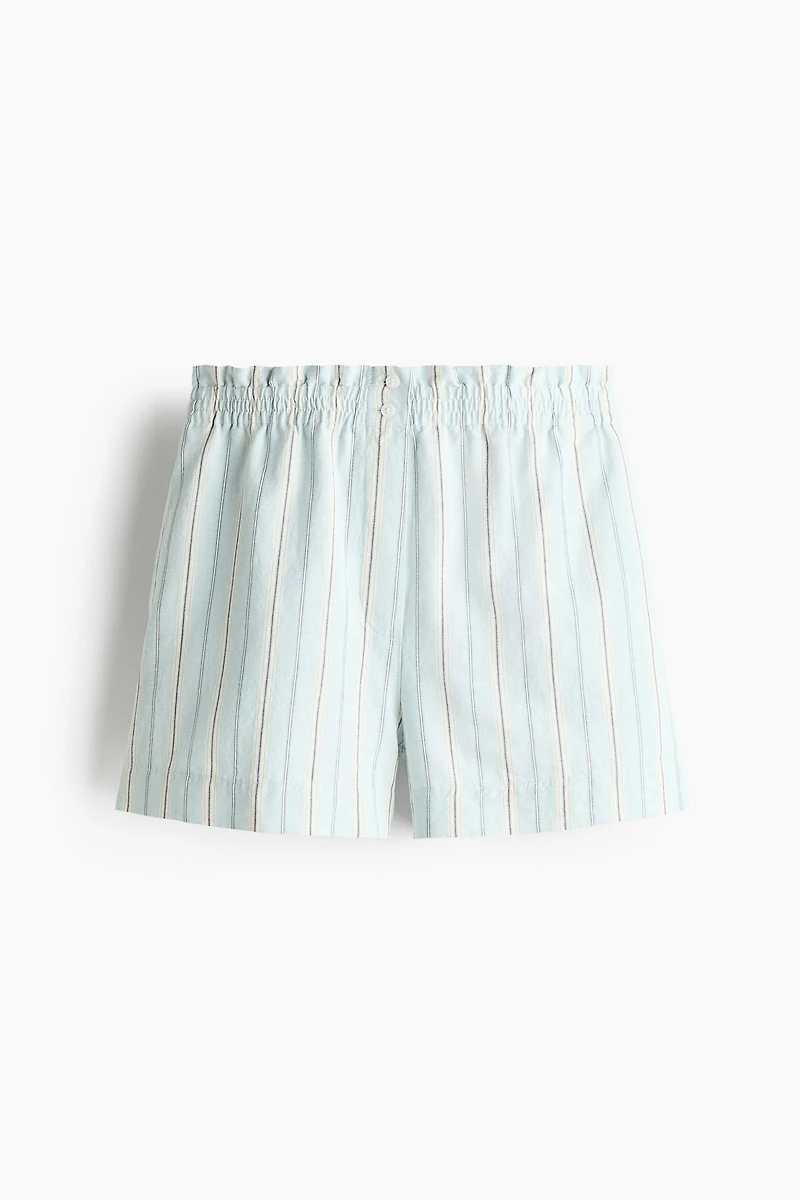 Short taille froncée en lin mélangé