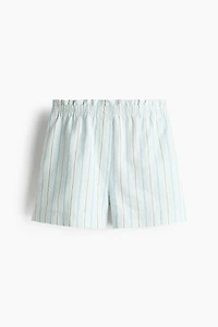 Short taille froncée en lin mélangé