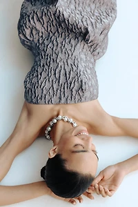 Jacquard-Weave Bandeau Dress