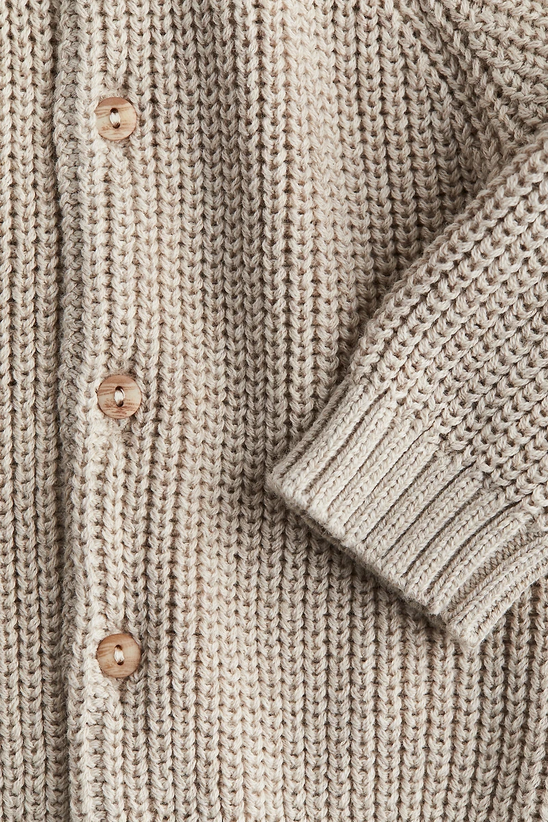 Patent-Knit Cotton Cardigan
