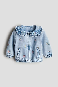 Embroidered-Detail Denim Jacket
