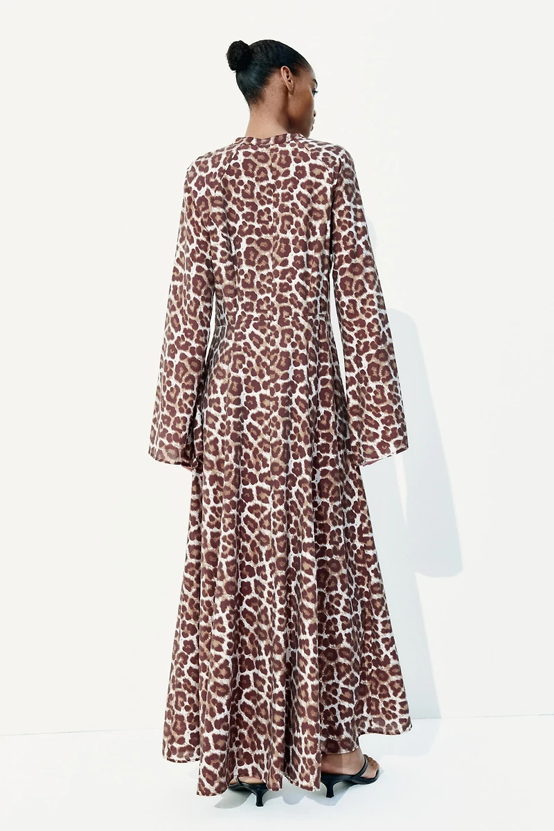 Trumpet-Sleeved Dress