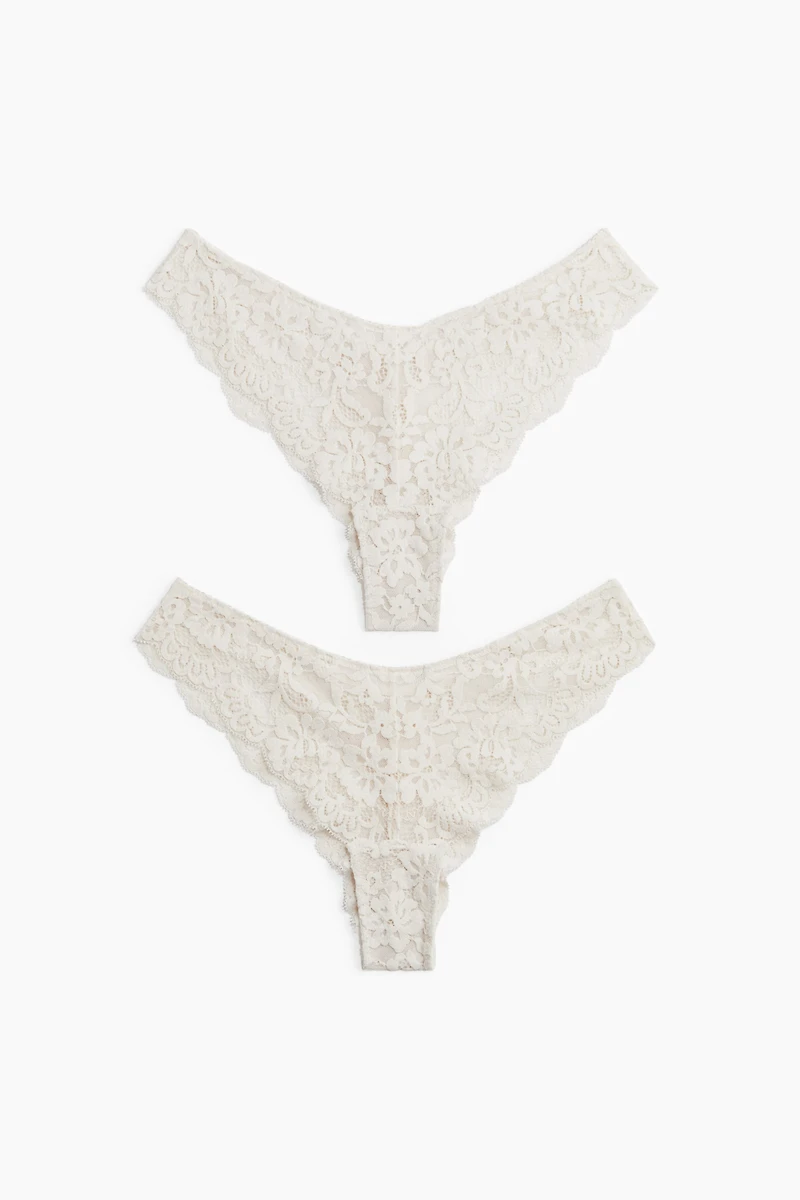 2-Pack Lace Brazilian Briefs