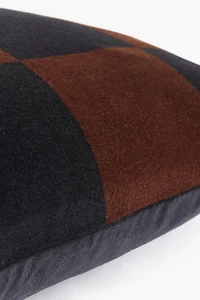 Checked Velvet Cushion Cover