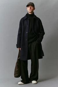 Manteau 3/4 coupe classique en laine mélangée