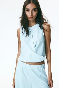 Wrap-Detail Crinkled Top