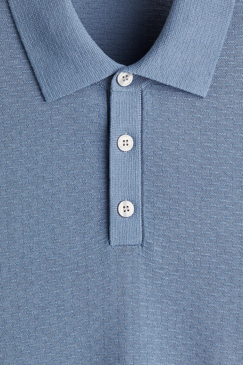 Slim-Fit Textured Polo Shirt