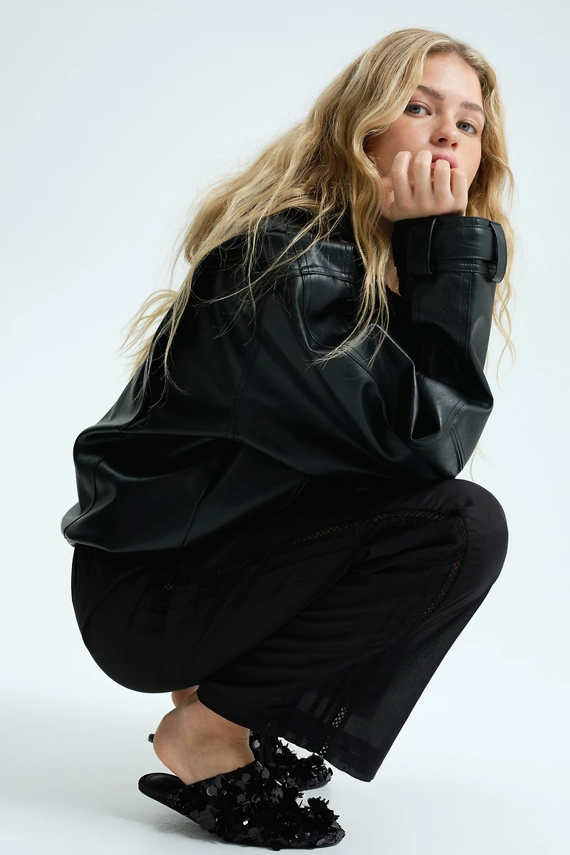 Lace-Trimmed Pajama Pants